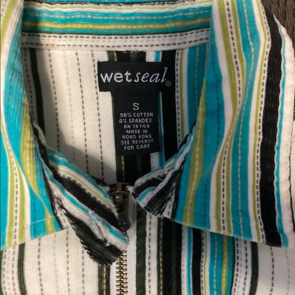 Vintage Wet Seal Full Zip Striped Jacket Women's Blazer - Picture 2 of 5